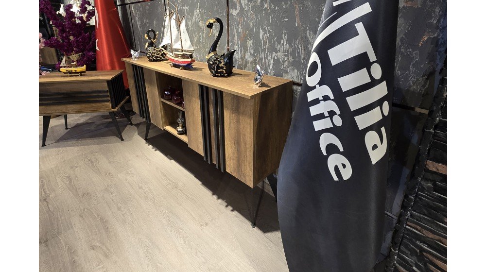 Tilia Setra modern yönetici ofis paketi; suntalam masa takımı, KNY makam koltuğu ve Lazer bekleme grubu dahil.